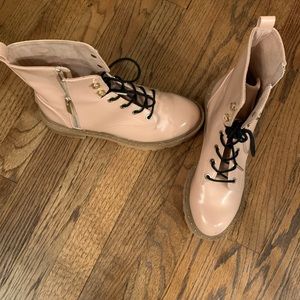 Pink combat boots
